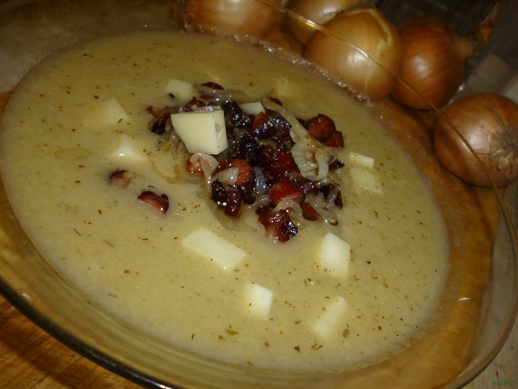 zupa krem z cebuli 82. Zupa krem z cebuli [Montignac, Tłuszczowe]